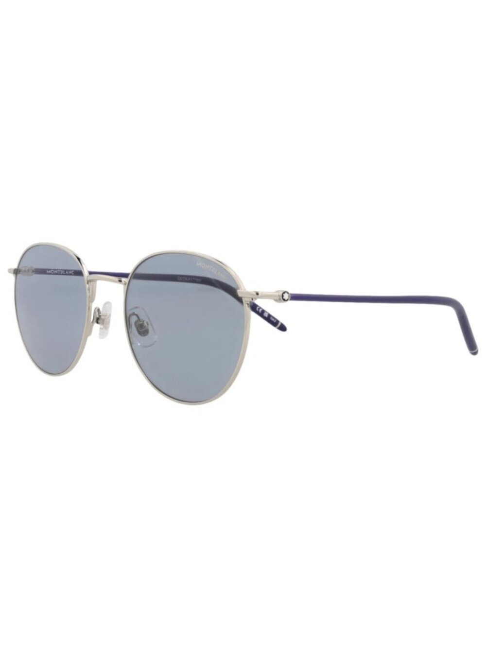 New Montblanc Women's Sunglasses Round Oval Metal Frame Mens Silver Blue Grey
